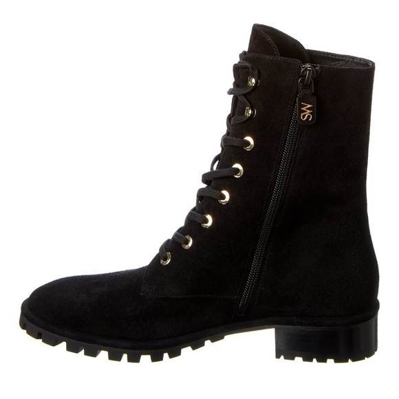 EUC 🖤 STUART WEITZMAN Laine Combat Boots 9 - Picture 2 of 9